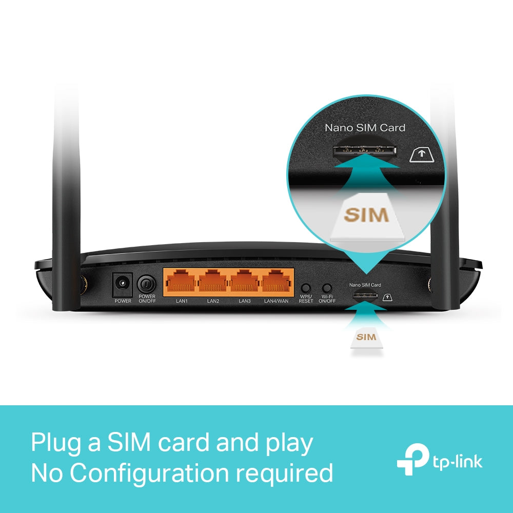 TP-Link Archer MR600 เราเตอร์ใส่ซิม 4G+ Cat6 AC1200 Wireless Dual Band Gigabit Router แค่เสียบซิมการ์ดก็ใช้งานได้เลย