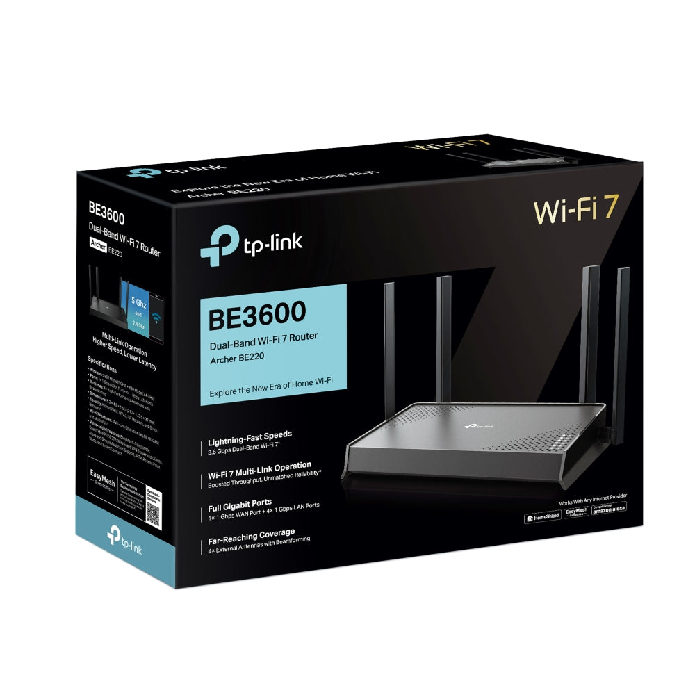 TP-Link Archer BE220 (1G)/ Archer BE230 (2.5G) เราเตอร์ Wi-Fi 7 BE3600 Dual-Band รองรับ EasyMesh