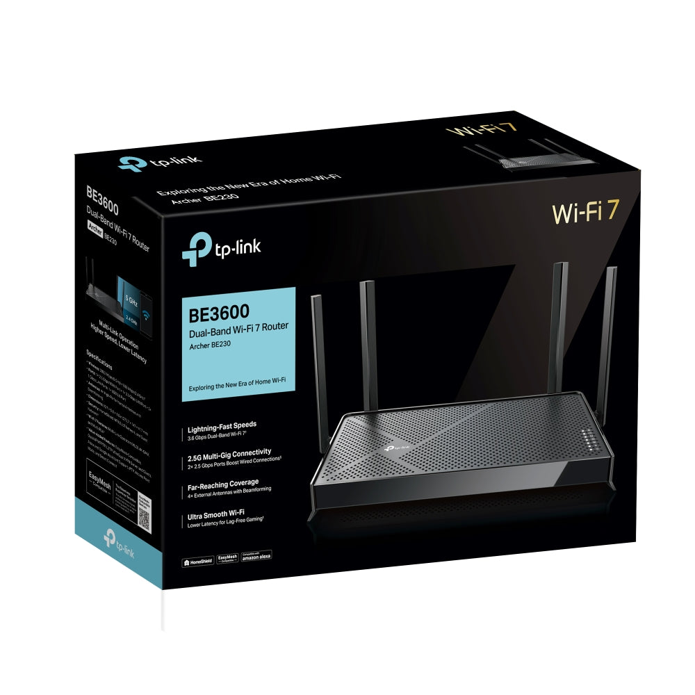 TP-Link Archer BE220 (1G)/ Archer BE230 (2.5G) เราเตอร์ Wi-Fi 7 BE3600 Dual-Band รองรับ EasyMesh