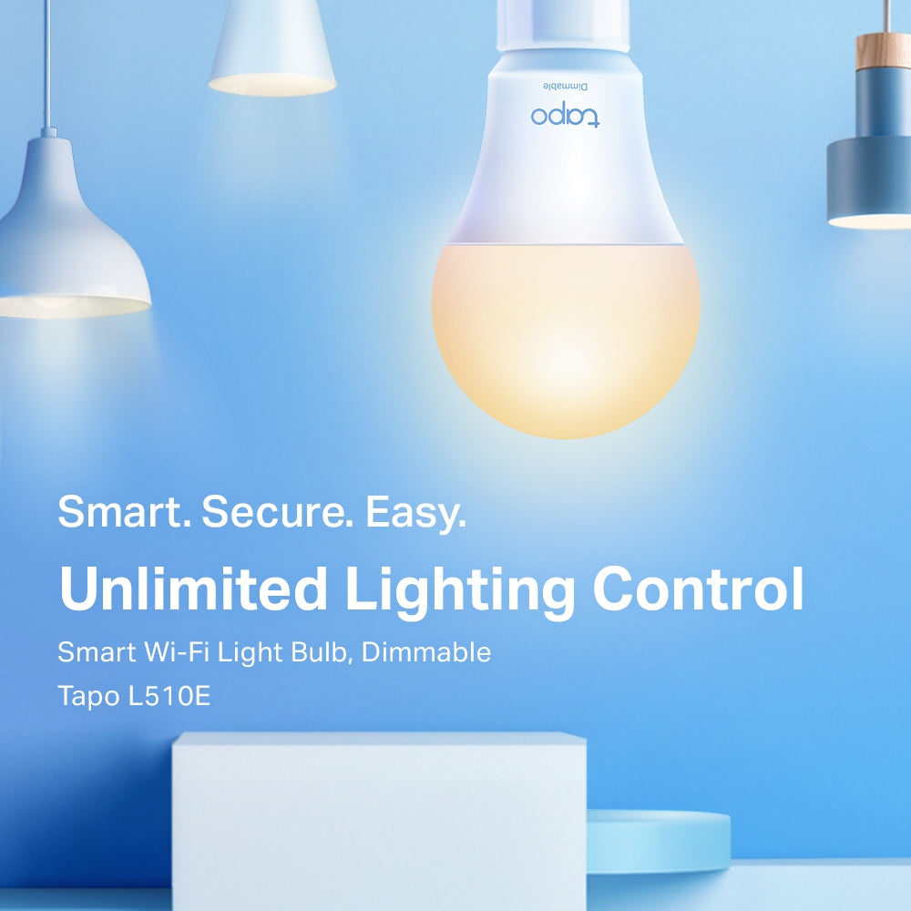 TP-Link Tapo L510E หลอดไฟอัจฉริยะ Warm White ขั้ว E27 Smart Wi-Fi Light Bulb ตั้งค่าเปิด/ปิดผ่านแอป สั่งการด้วยเสียงได้