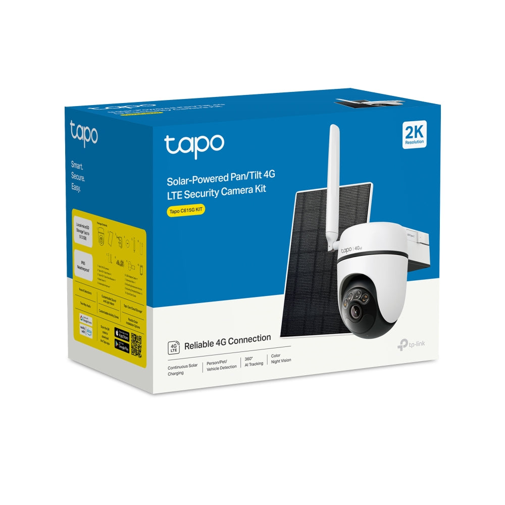 TP-Link Tapo C615G KIT กล้องวงจรปิดใส่ซิม พร้อมแผงโซลาร์เซลล์ Solar-Powered Pan/Tilt 4G LTE Security Camera Kit
