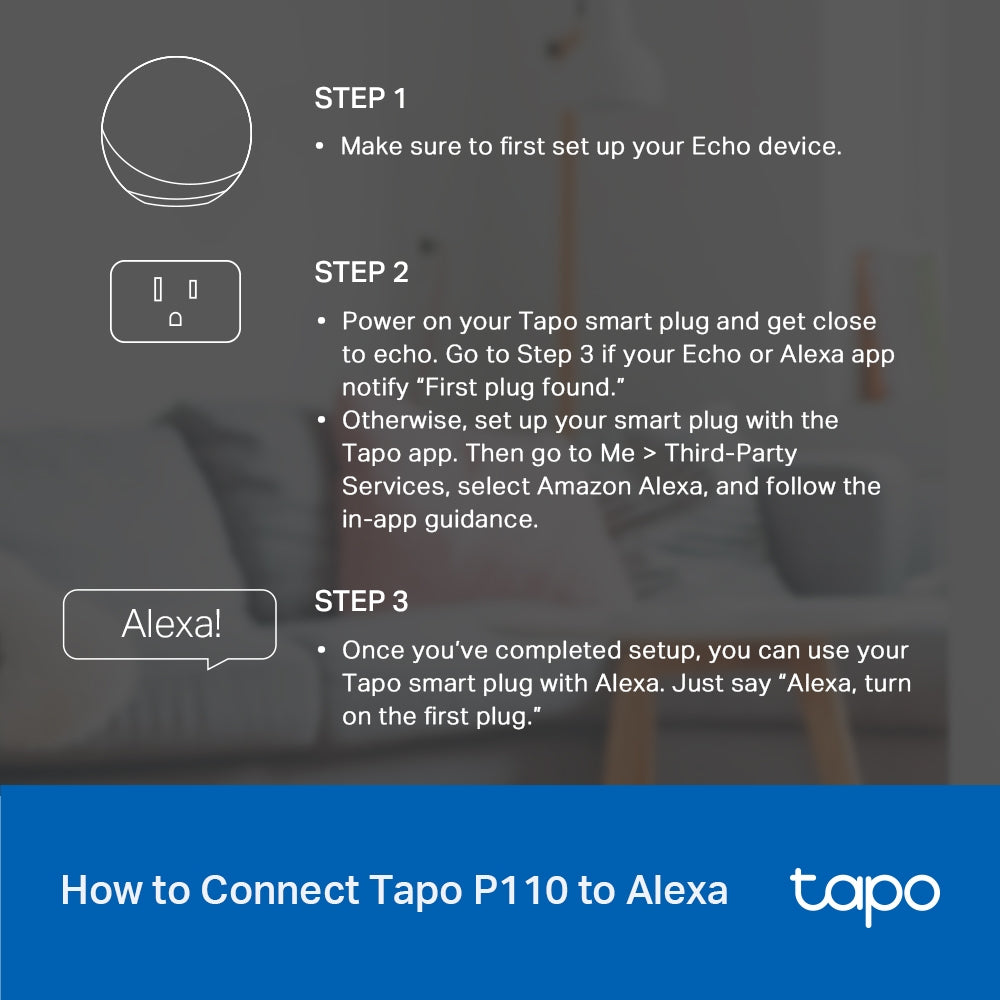 TP-Link Tapo P110M สมาร์ทปลั๊ก Mini Smart Wi-Fi Plug, Energy Monitoring สั่งเปิดปิดเครื่องใช้ไฟฟ้าผ่านแอป Tapo ประกัน1ปี