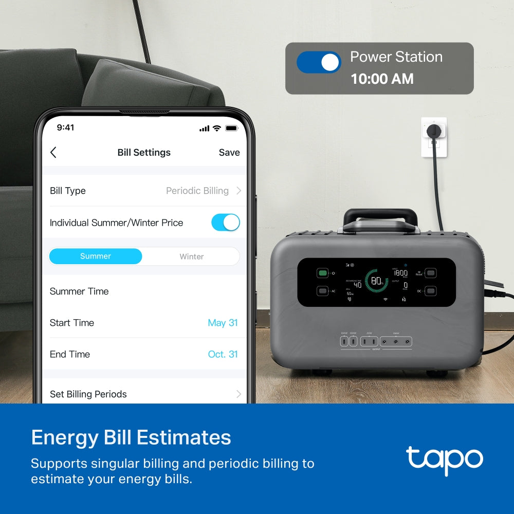 TP-Link Tapo P110M สมาร์ทปลั๊ก Mini Smart Wi-Fi Plug, Energy Monitoring สั่งเปิดปิดเครื่องใช้ไฟฟ้าผ่านแอป Tapo ประกัน1ปี