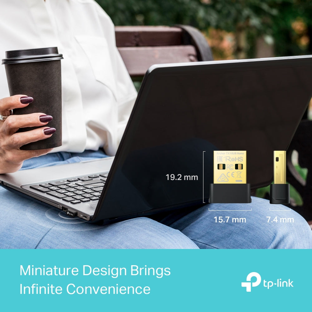 TP-Link Archer TX10UB Nano USB Adapter, Bluetooth 5.3 AX900 Nano Wi-Fi 6 Bluetooth 5.3 USB Adapter, Limited Lifetime Warranty