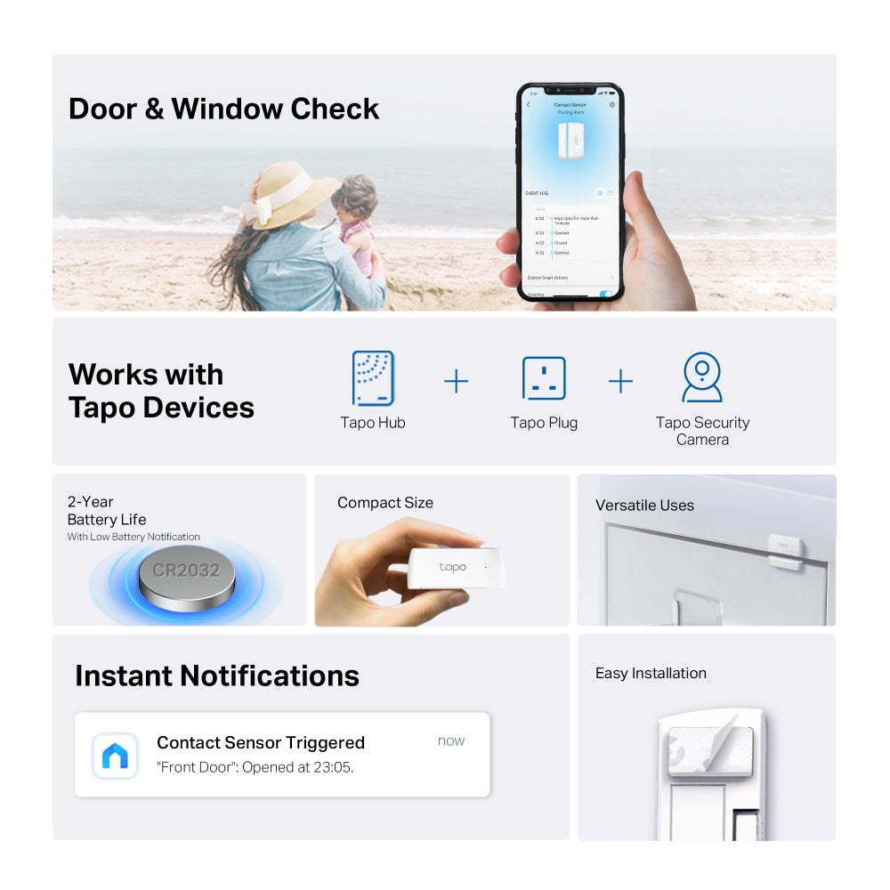 TP-Link Tapo T100 Smart Motion Sensor ตรวจจับการเคลื่อนไหว /  Tapo T110 Smart Contact Sensor ประตูหน้าต่าง รับประกัน 2ปี