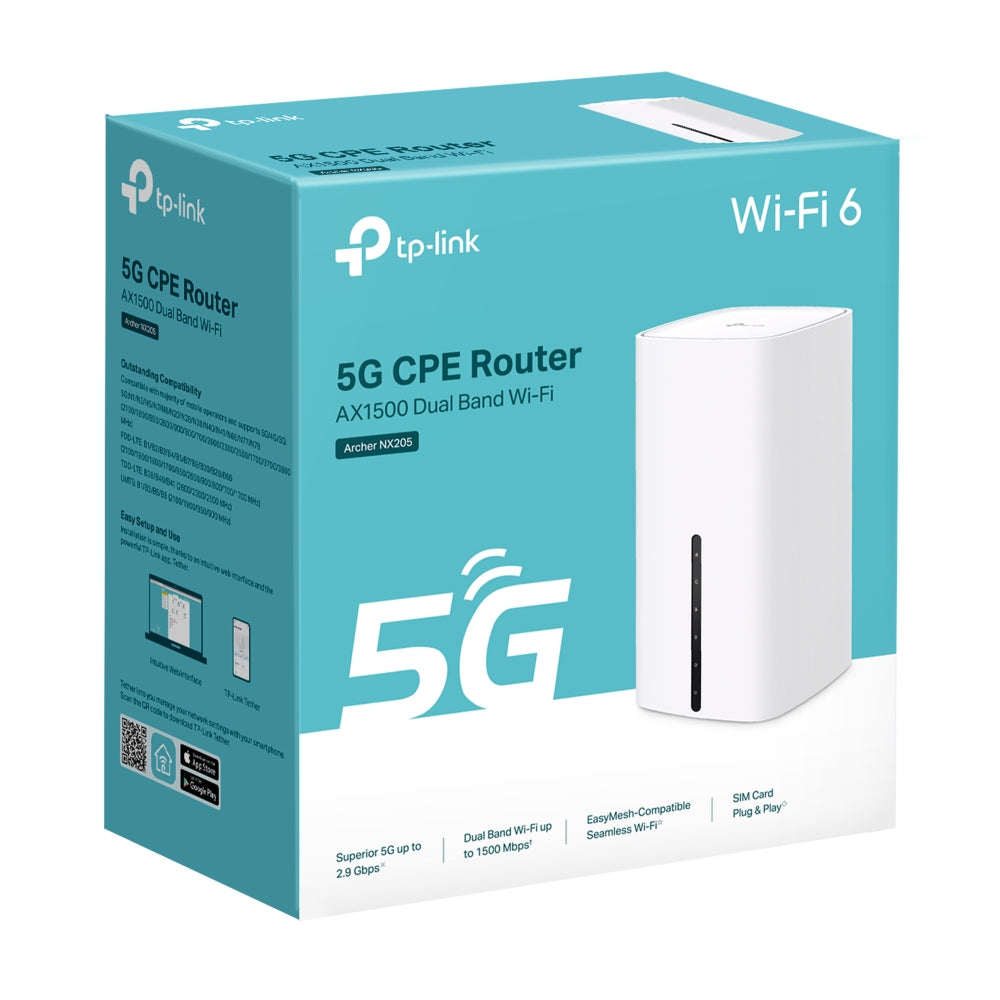 TP-Link Archer NX205┃เราเตอร์ใส่ซิม 5G┃5G Router┃AX1500 Wireless Dual-Band Gigabit Router ใส่ซิมใช้งานได้เลย ประกัน 3 ปี