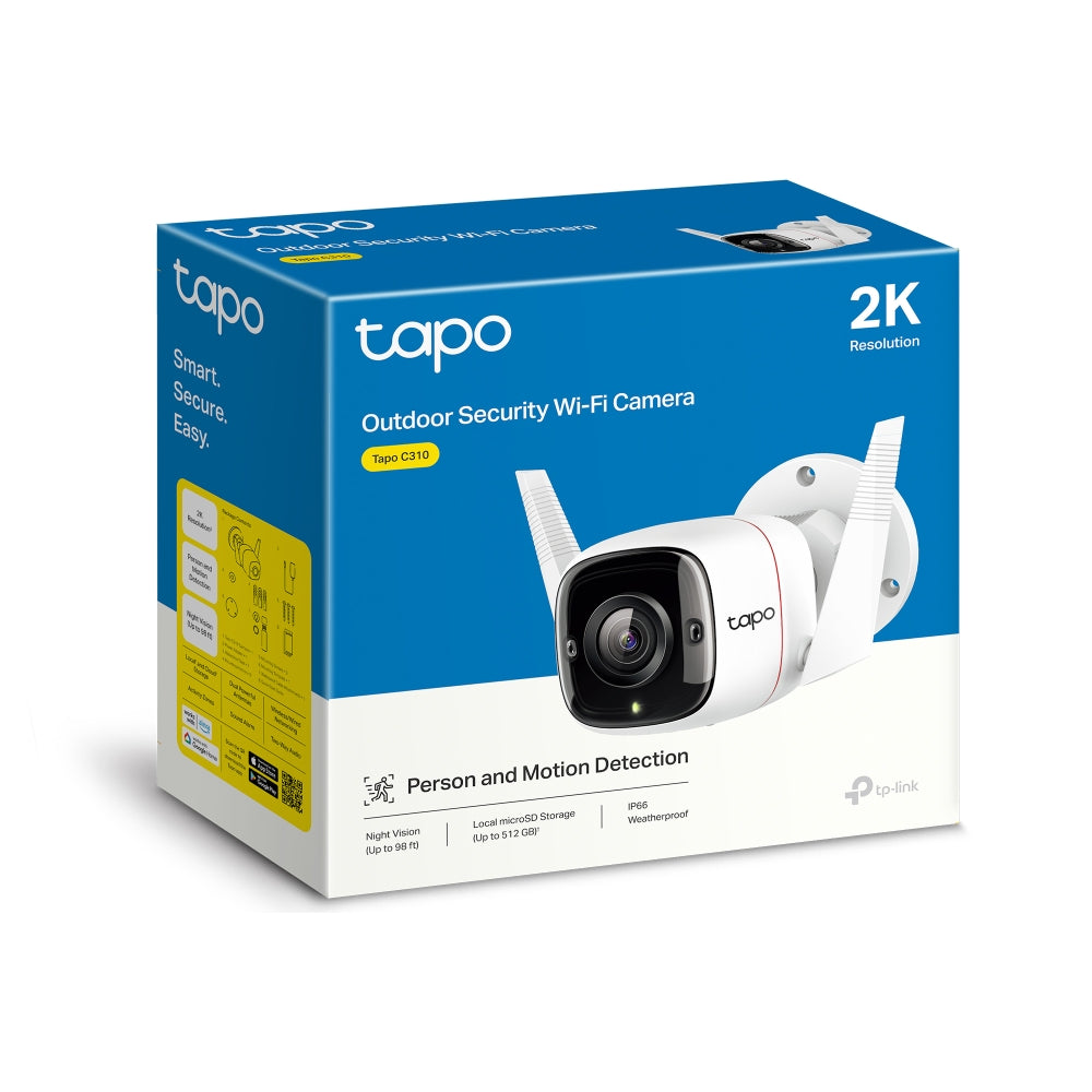 TP-Link Tapo C310 Outdoor Security Wi-Fi Camera กล้องไวไฟ 3 MP IP66 ภาพ VDO คมชัดเวลากลางคืน รองรับSD Card สูงสุด 512 GB
