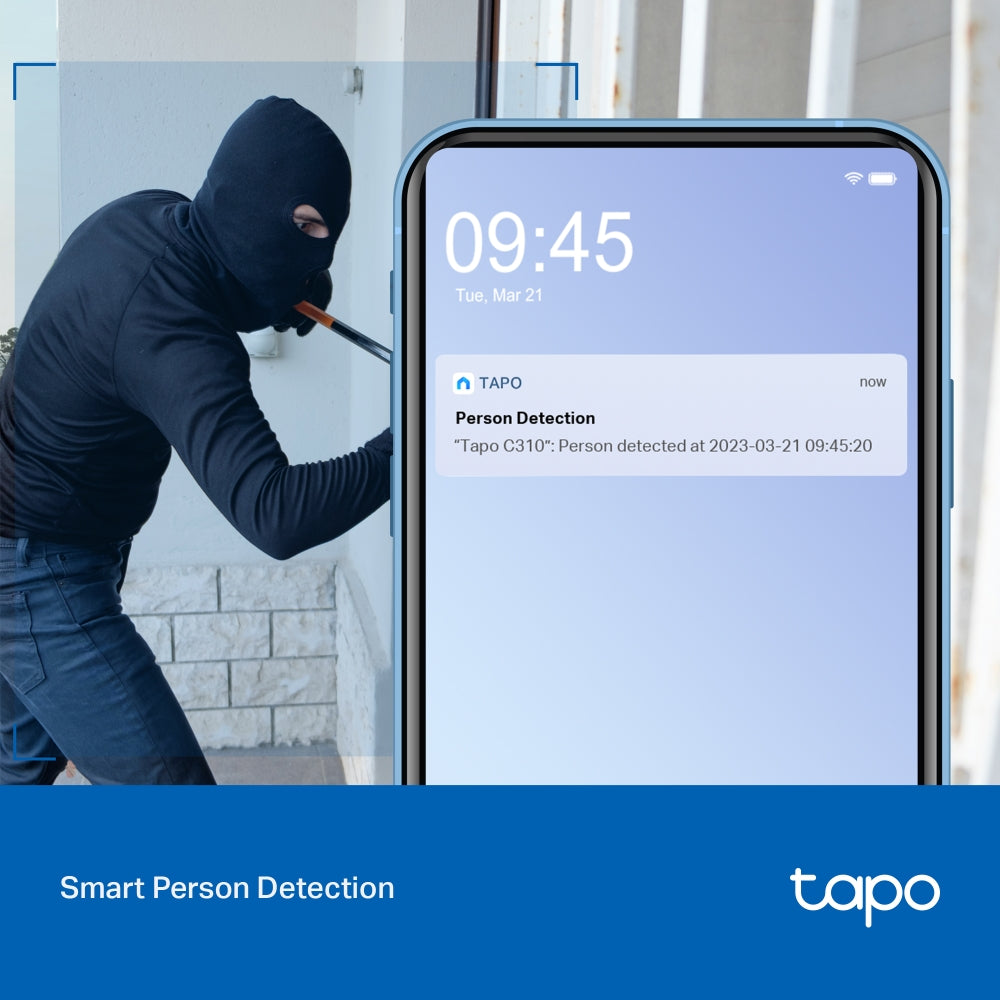 TP-Link Tapo C310 Outdoor Security Wi-Fi Camera กล้องไวไฟ 3 MP IP66 ภาพ VDO คมชัดเวลากลางคืน รองรับSD Card สูงสุด 512 GB
