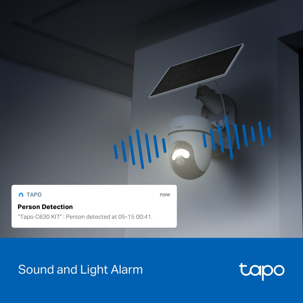 TP-Link Tapo C630 KIT ชุดกล้องวงจรปิด 3K 5MP พร้อมแผงโซลาร์เซลล์ Solar-Powered Pan/Tilt Security Camera Kit