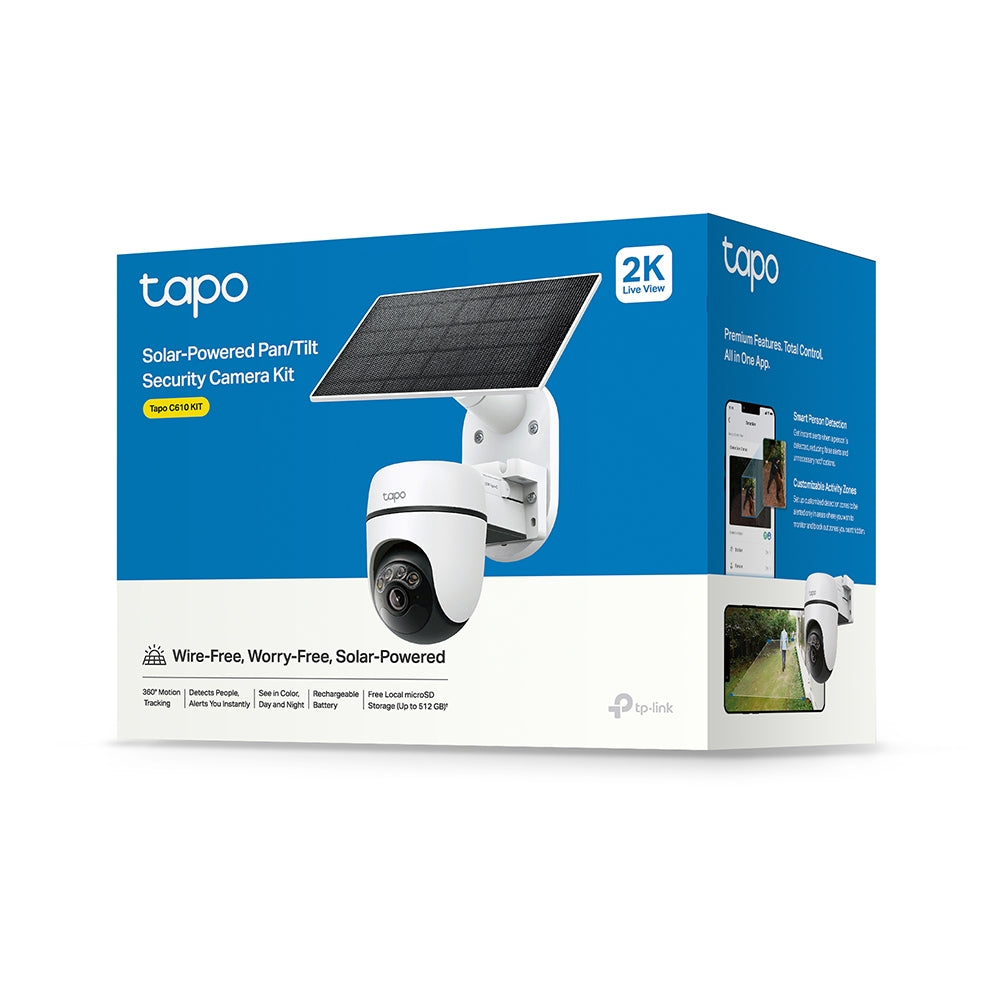 TP-Link Tapo C610 KIT กล้องวงจรปิด 2K 3MP พร้อมแผงโซลาร์ Solar-Powered Pan/Tilt Security Camera Kit