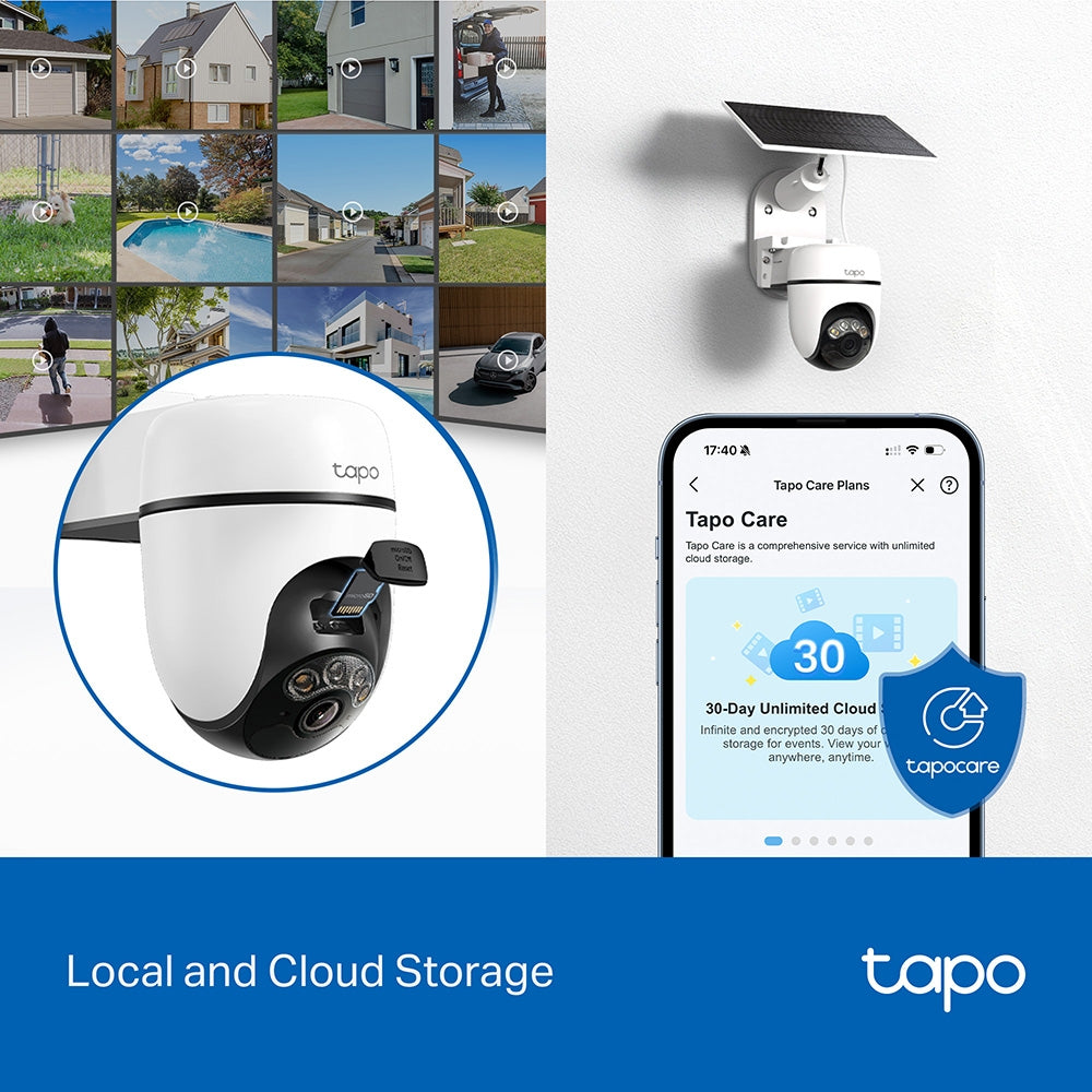 TP-Link Tapo C610 KIT กล้องวงจรปิด 2K 3MP พร้อมแผงโซลาร์ Solar-Powered Pan/Tilt Security Camera Kit