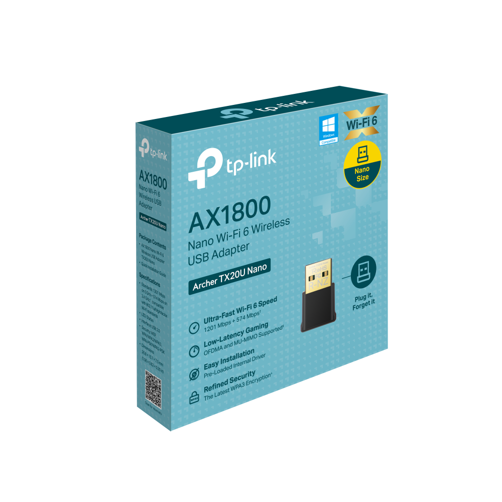 TP-Link Archer TX20U Nano AX1800 Nano Wi-Fi 6 Dual Band Wireless USB Adapter