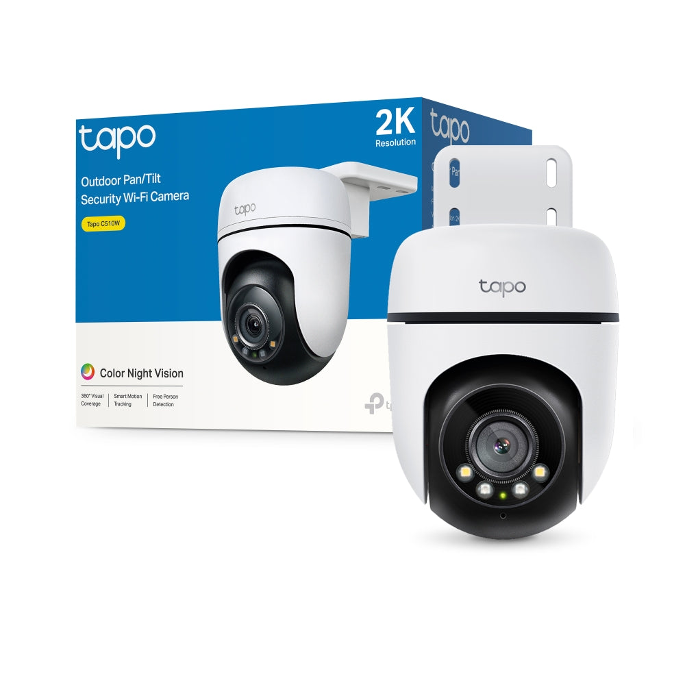 TP-Link Tapo C510W กล้องวงจรปิดไร้สาย 3MP สำหรับใช้งานภายนอกอาคาร พร้อมระบบ AI อัจฉริยะ แจ้งเตือนแบบเรียลไทม์ ภาพสีตอนกลางคืน มาตรฐานกันน้ำ IP65 รองรับ MicroSD สูงสุด 512 GB
