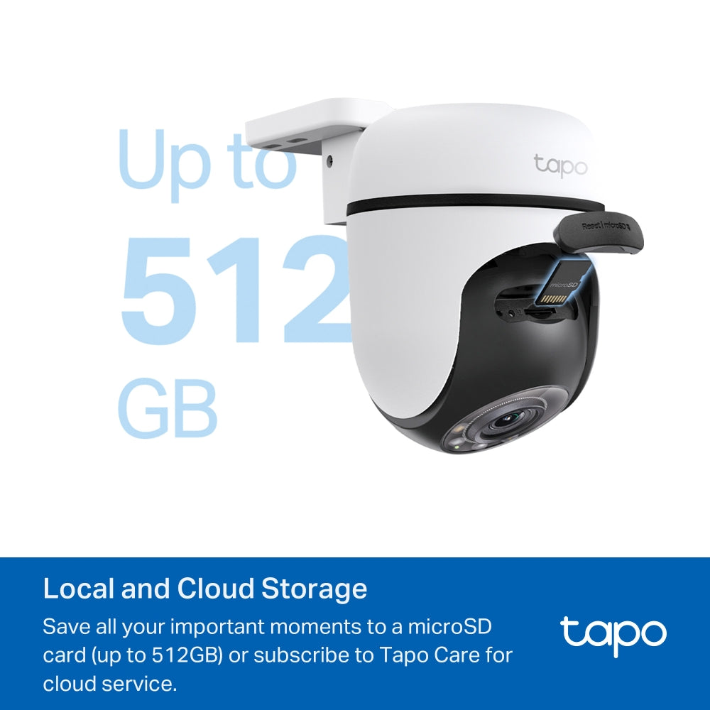 TP-Link Tapo C510W กล้องวงจรปิดไร้สาย 3MP สำหรับใช้งานภายนอกอาคาร พร้อมระบบ AI อัจฉริยะ แจ้งเตือนแบบเรียลไทม์ ภาพสีตอนกลางคืน มาตรฐานกันน้ำ IP65 รองรับ MicroSD สูงสุด 512 GB