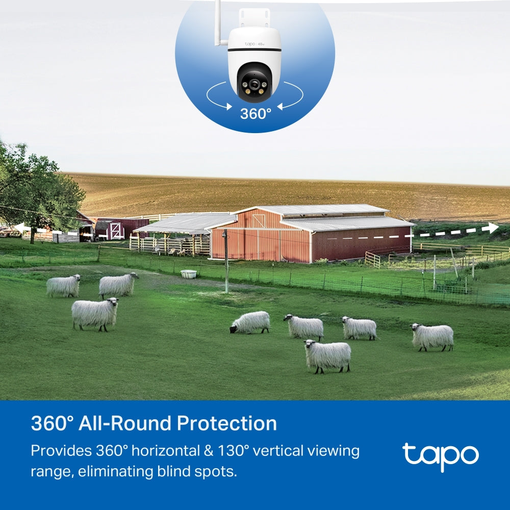 TP-Link Tapo C501GW กล้องใส่ซิม1080P Full HD ใช้งานภายนอก IP66 มี AI ตรวจจับ ภาพสว่างสดใสแม้แสงน้อย มุมมอง 360° แนวนอน