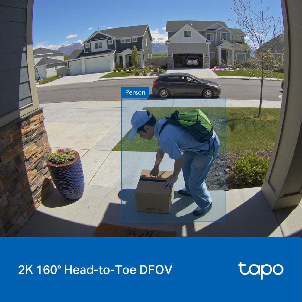 TP-Link Tapo D210 Video Doorbell Camera ออดประตูอัจฉริยะ กล้อง 2K ภาพสีคมชัดตอนกลางคืน IP65 สื่อสารได้ 2 ทาง รับประกัน 1 ปี