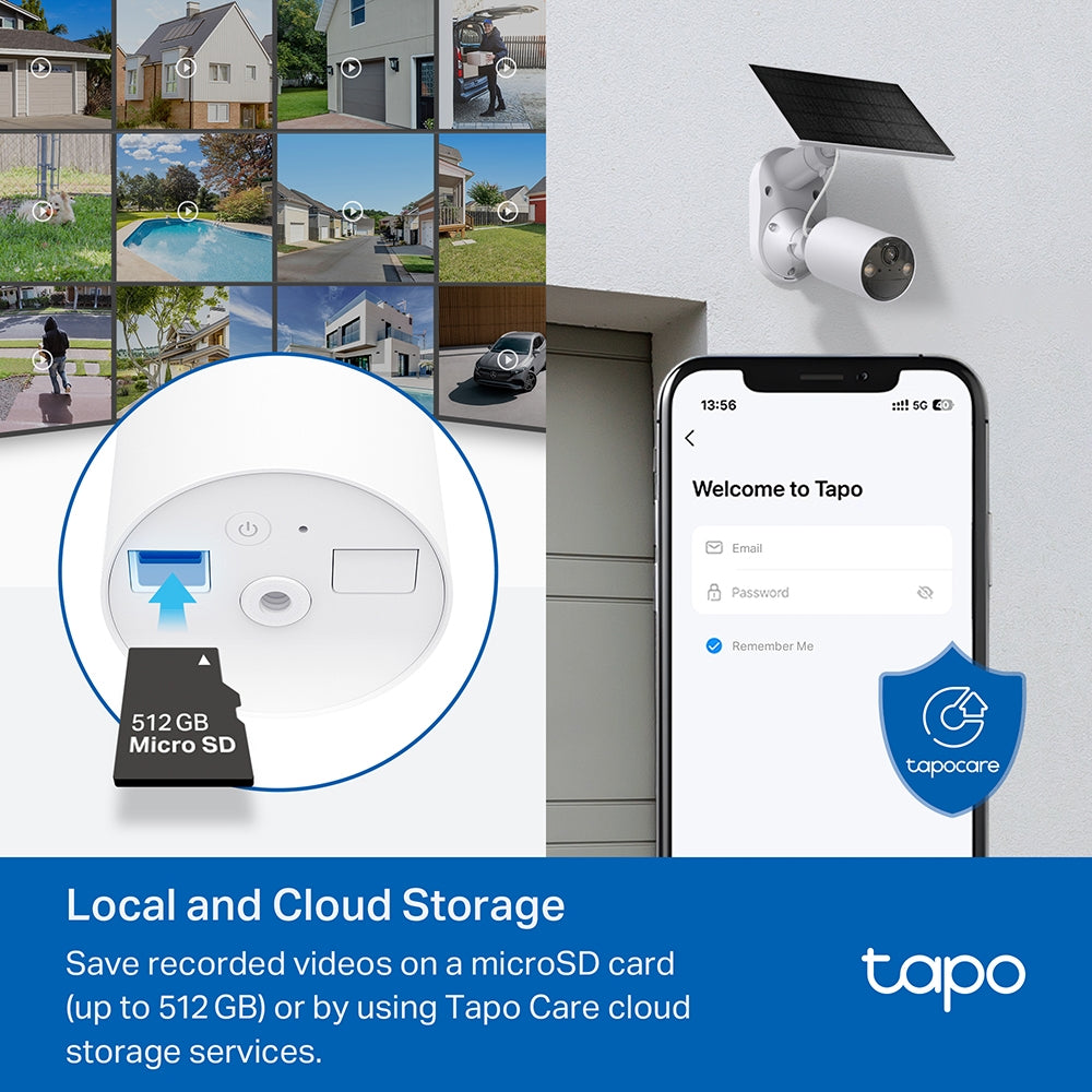 TP-Link Tapo C410 KIT ชุดกล้องวงจรปิดคมชัด 2K 3MP พร้อมแผงโซลาร์เซลล์ Solar-Powered Security Camera Kit