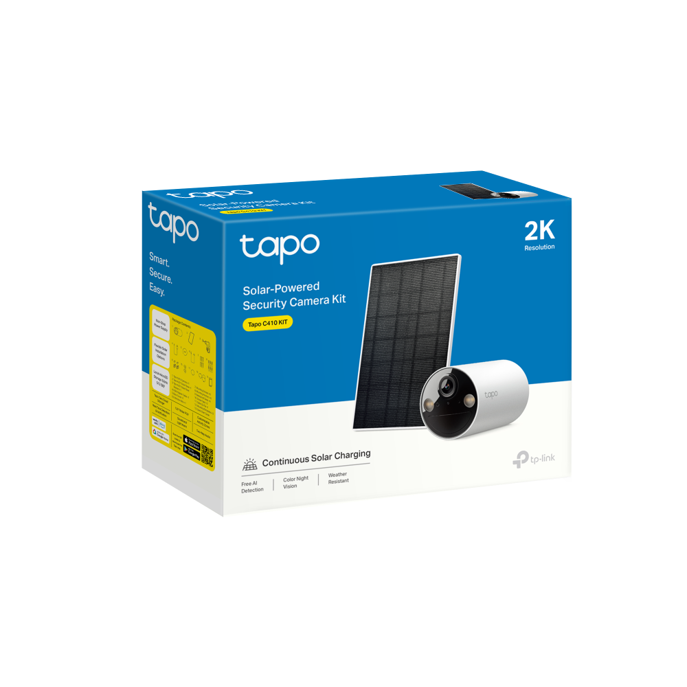 TP-Link Tapo C410 KIT ชุดกล้องวงจรปิดคมชัด 2K 3MP พร้อมแผงโซลาร์เซลล์ Solar-Powered Security Camera Kit