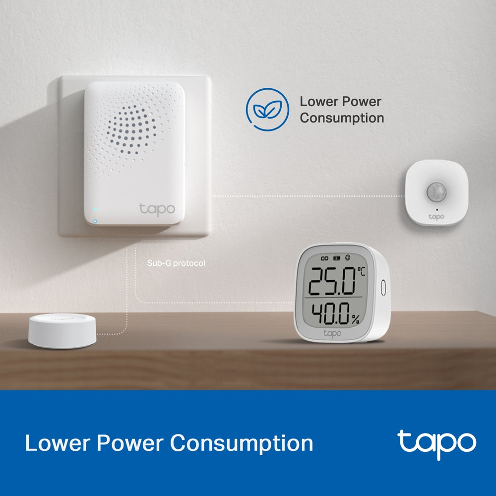 TP-Link Tapo H100 Smart Hub with Chime ฮับสำหรับเชื่อมต่ออุปกรณ์ Tapo Smart Home ได้สูงสุด 64 อุปกรณ์ รับประกัน 2 ปี