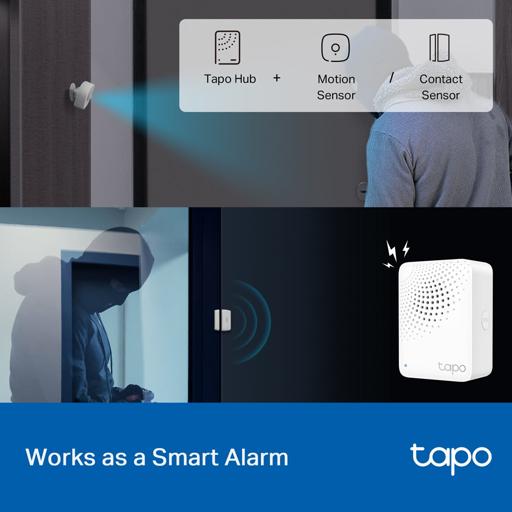 TP-Link Tapo H100 Smart Hub with Chime ฮับสำหรับเชื่อมต่ออุปกรณ์ Tapo Smart Home ได้สูงสุด 64 อุปกรณ์ รับประกัน 2 ปี