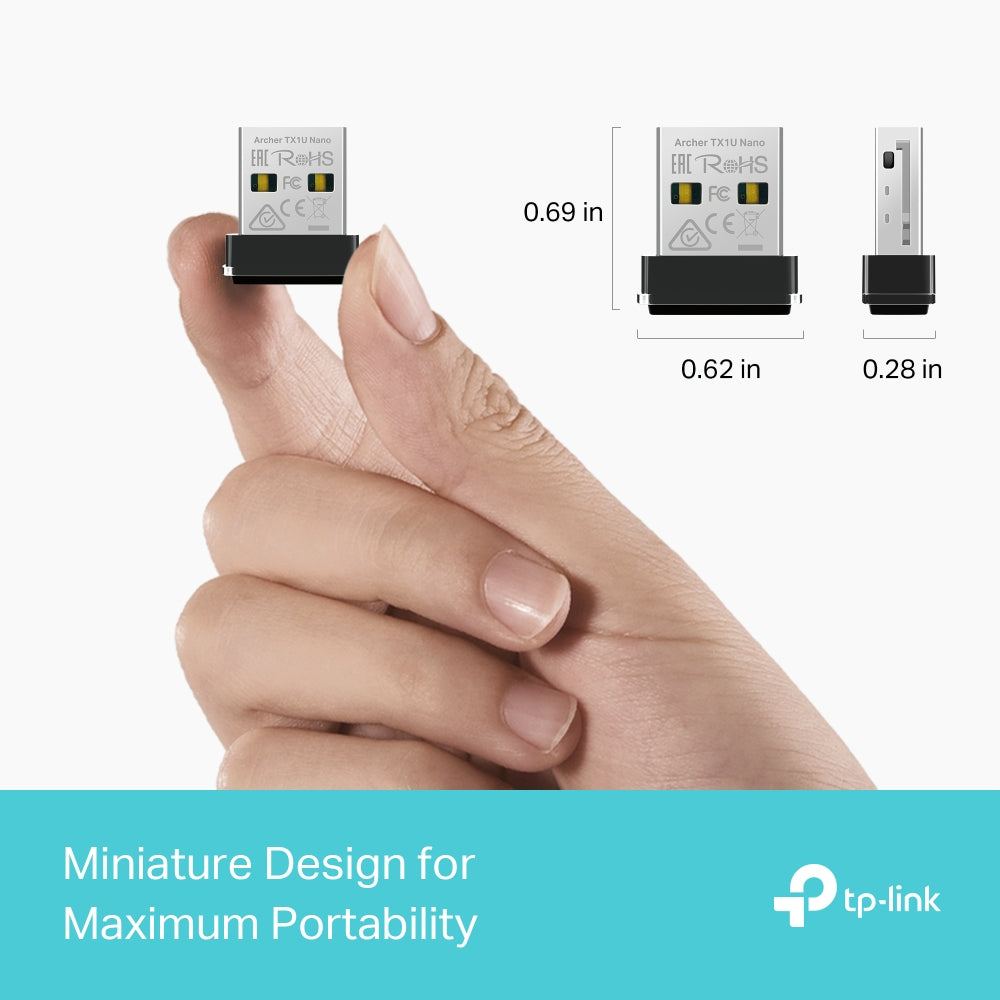 TP-Link Archer TX1U Nano AX300 Nano Wi-Fi 6 Wireless USB Adapter Limited Lifetime Warranty