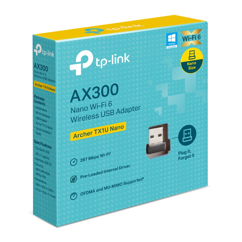TP-Link Archer TX1U Nano AX300 Nano Wi-Fi 6 Wireless USB Adapter Limited Lifetime Warranty