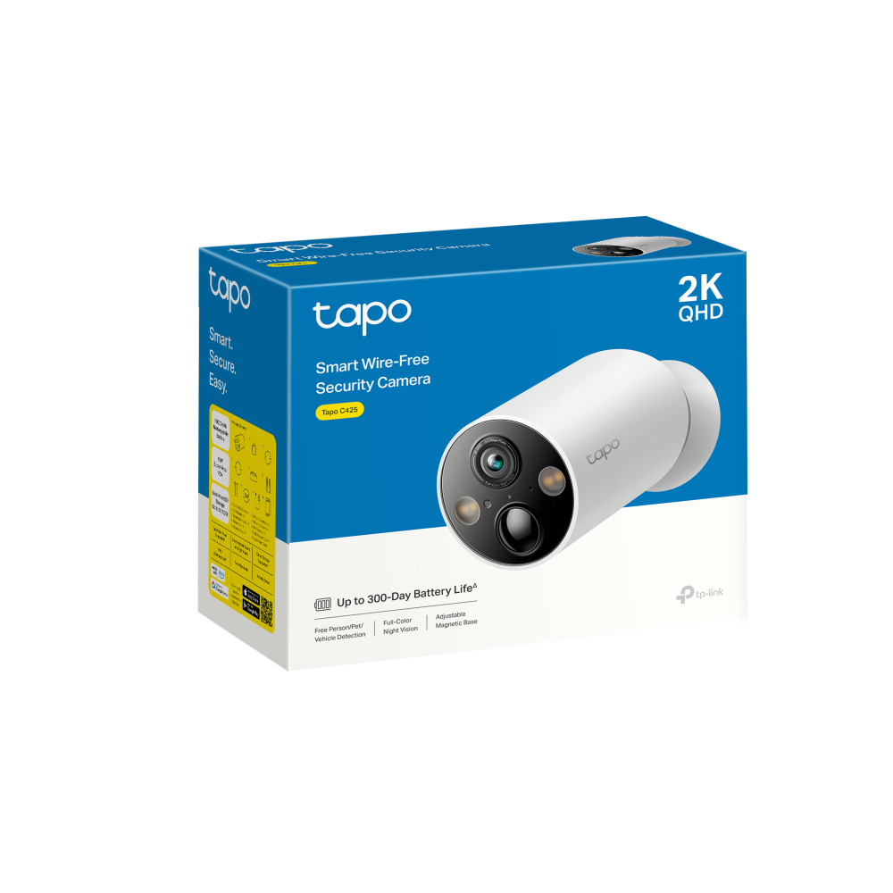 TP-Link Tapo C425 กล้องวงจรปิดไร้สาย 4MP 2K QHD IP66 / Tapo C425 KIT (ไม่มีฐานแม่เหล็ก) ชุดกล้องวงจรปิดพร้อมแผงโซลาร์เซลล์