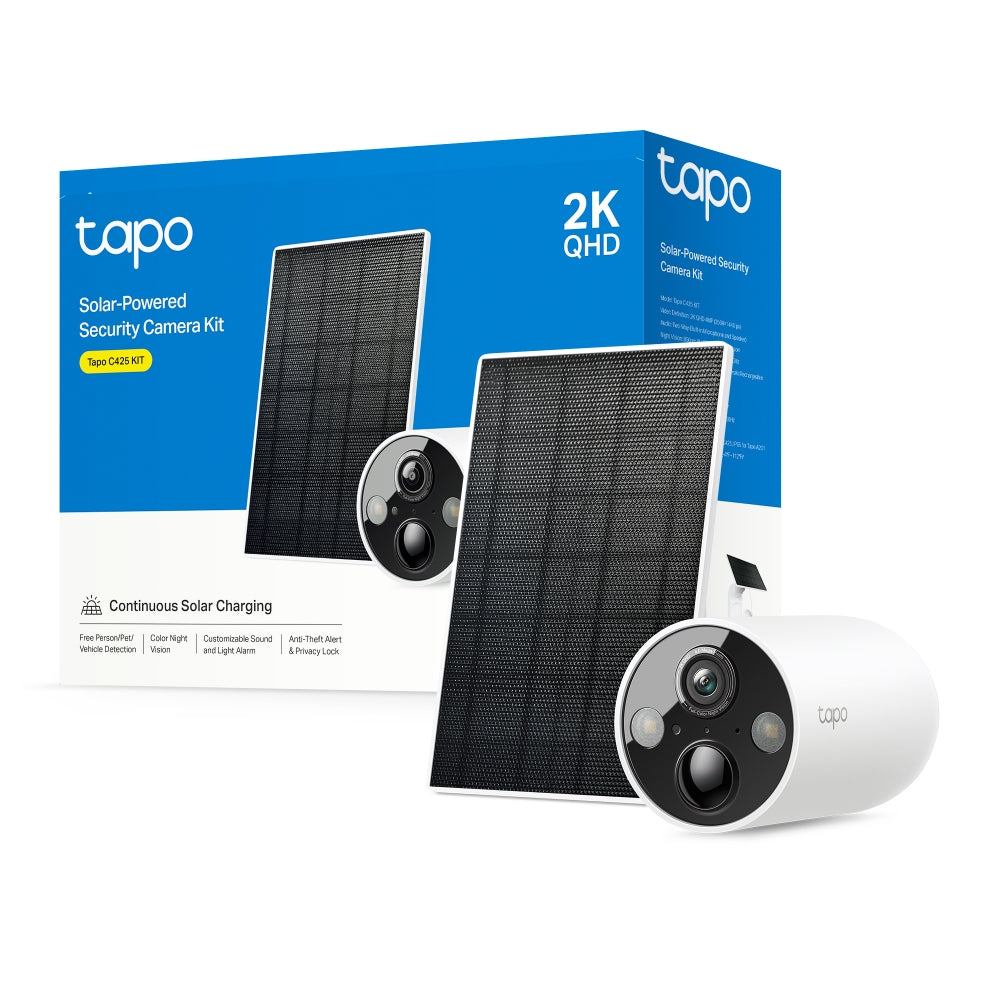 TP-Link Tapo C425 กล้องวงจรปิดไร้สาย 4MP 2K QHD IP66 / Tapo C425 KIT (ไม่มีฐานแม่เหล็ก) ชุดกล้องวงจรปิดพร้อมแผงโซลาร์เซลล์