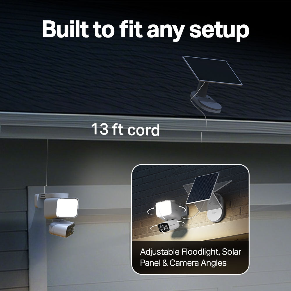 TP-Link Tapo C615F KIT กล้องวงจรปิด 2K พร้อมโซลาร์เซลล์ Solar-Powered Floodlight Pan/Tilt Security Camera Kit