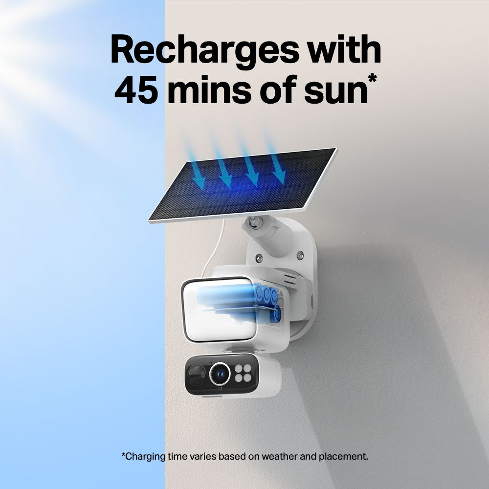 TP-Link Tapo C615F KIT กล้องวงจรปิด 2K พร้อมโซลาร์เซลล์ Solar-Powered Floodlight Pan/Tilt Security Camera Kit