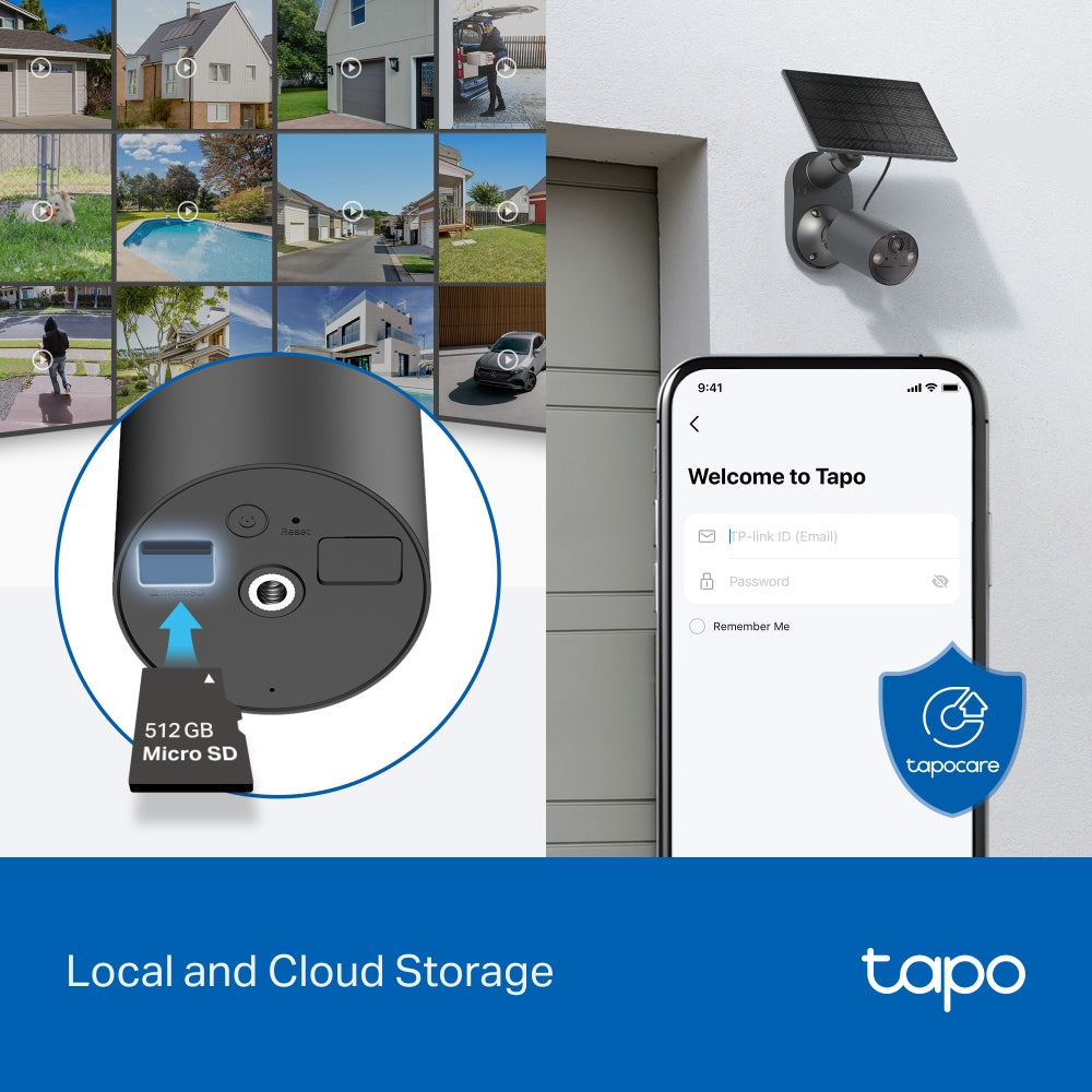 TP-Link Tapo C411 KIT ชุดกล้องวงจรปิด 2K 3MP พร้อมแผงโซลาร์เซลล์ IP65 Solar-Powered Security Camera Kit รับประกัน 1 ปี