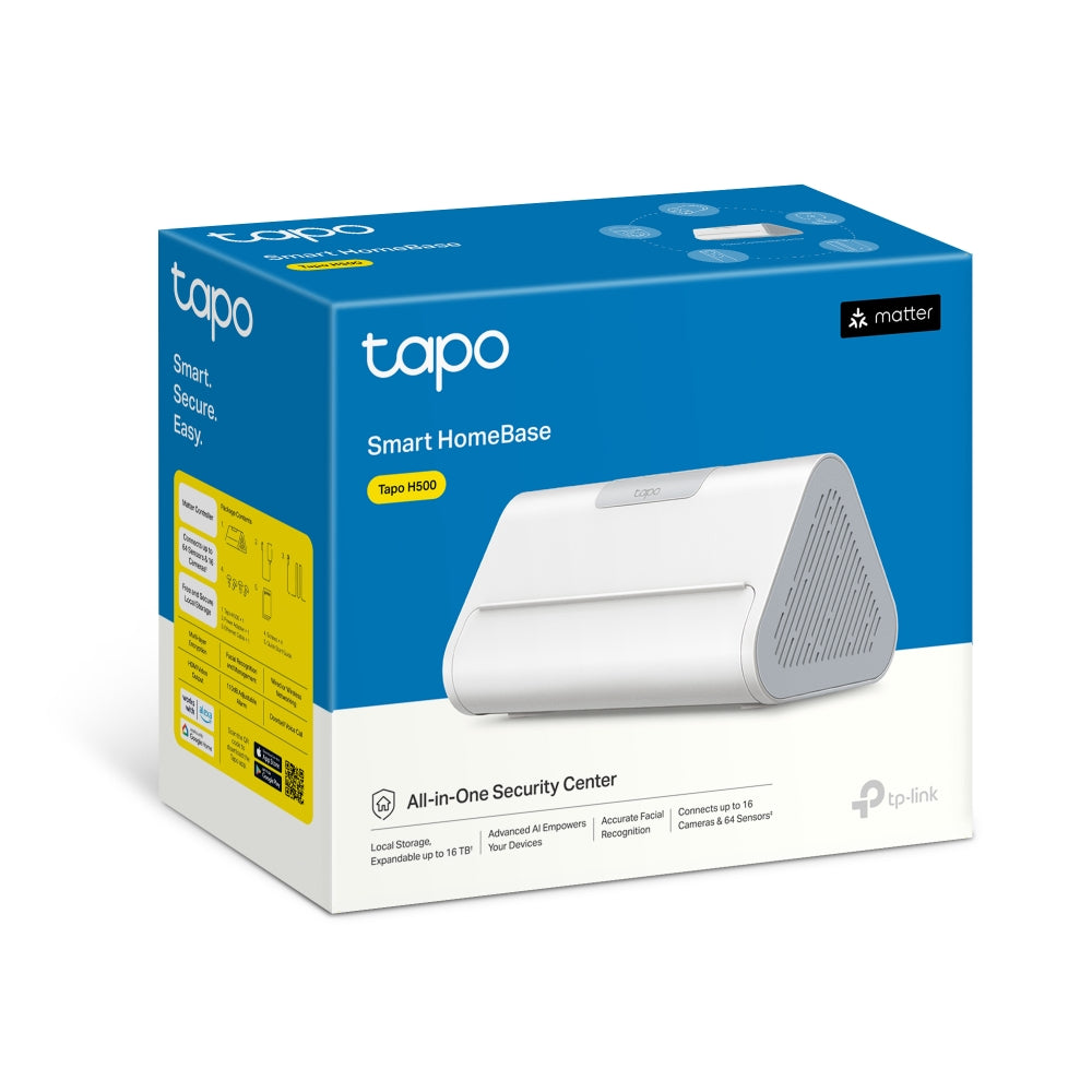 TP-Link Tapo H500 CentralHub พื้นที่เก็บข้อมูลภายในขนาดใหญ่ eMMC ในตัว 16GB มี AI ตรวจจับขั้นสูง จดจำใบหน้าแม่นยำ