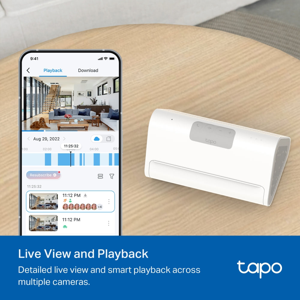 TP-Link Tapo H500 CentralHub พื้นที่เก็บข้อมูลภายในขนาดใหญ่ eMMC ในตัว 16GB มี AI ตรวจจับขั้นสูง จดจำใบหน้าแม่นยำ
