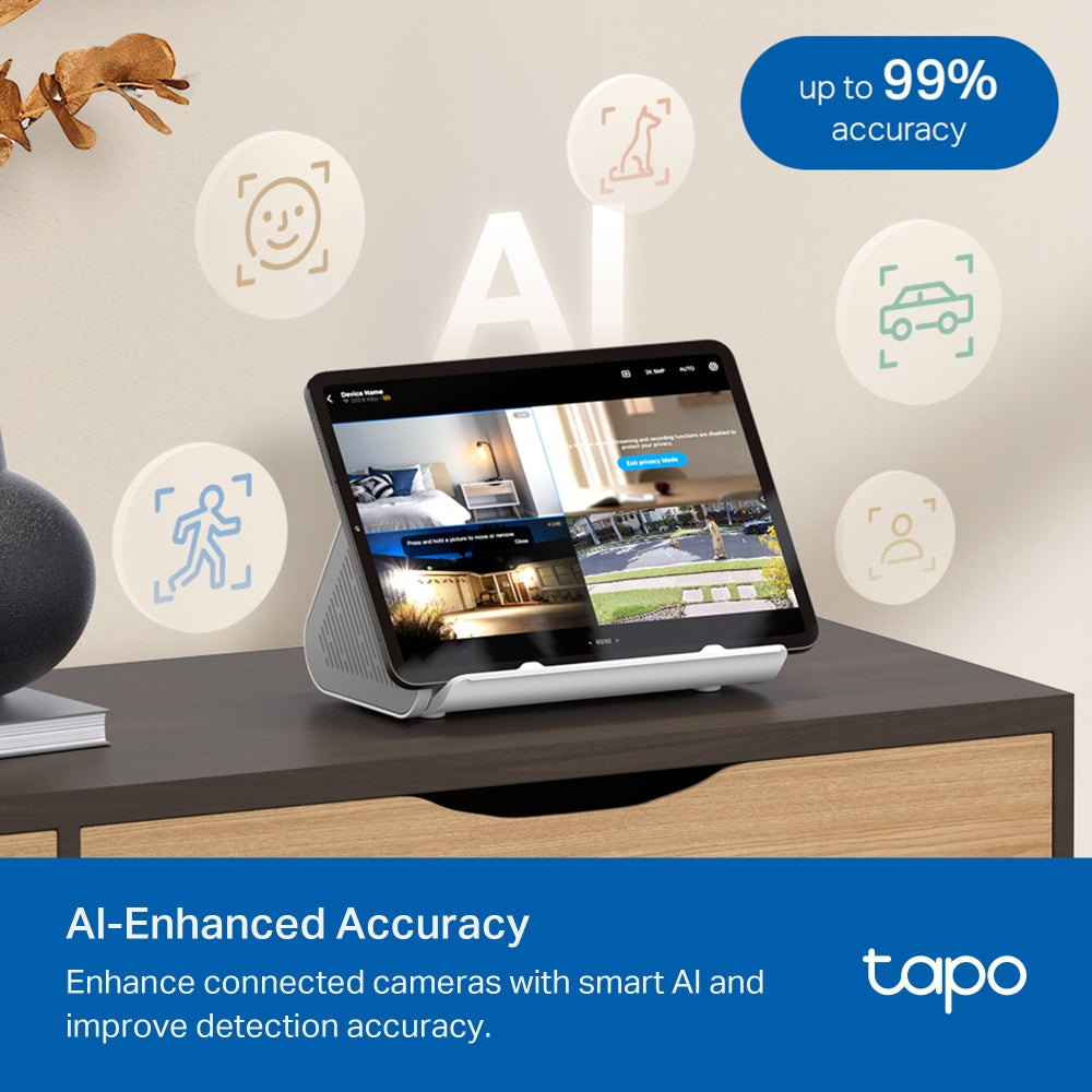 TP-Link Tapo H500 CentralHub พื้นที่เก็บข้อมูลภายในขนาดใหญ่ eMMC ในตัว 16GB มี AI ตรวจจับขั้นสูง จดจำใบหน้าแม่นยำ