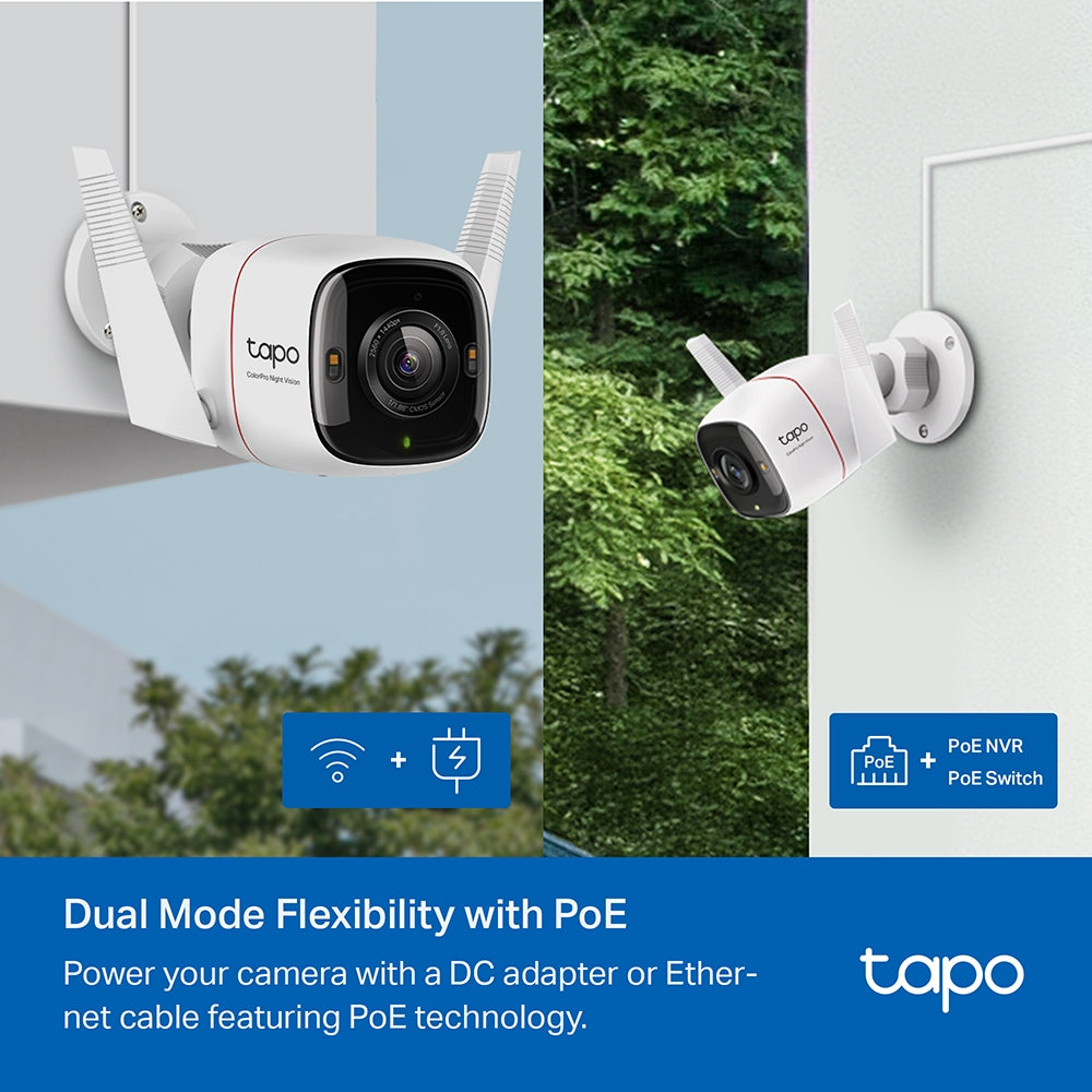 TP-Link Tapo C325WB กล้องวงจรปิด 4MP ColorPro Night Vision กันน้ำกันฝุ่น IP66 ใช้งานภายนอก Wi-Fi Camera รับประกัน 2 ปี