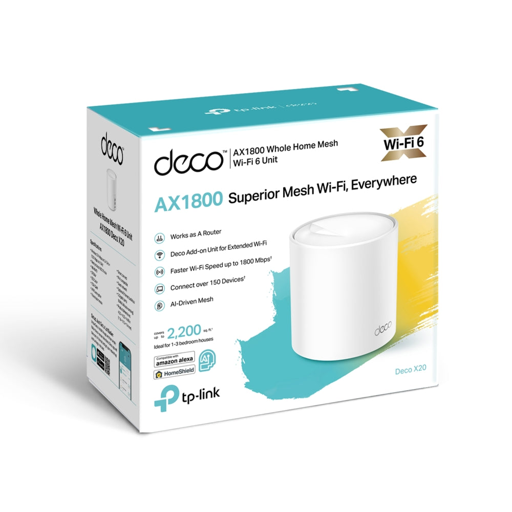 TP-Link Deco X20 AX1800 Mesh Wi-Fi6 1 กล่องมี 1, 2 หรือ 3 เครื่อง (เลือกซื้อได้)