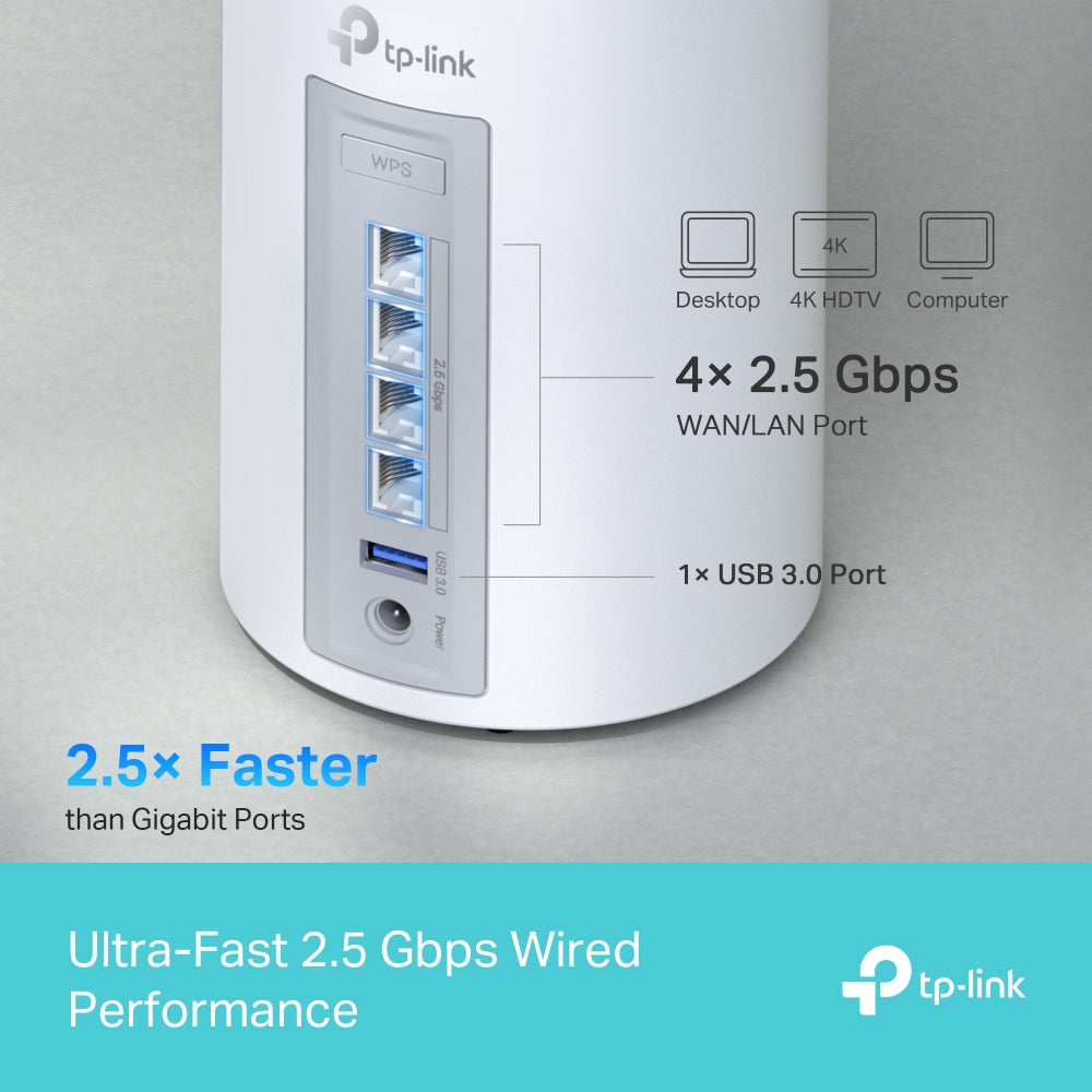 TP-Link Deco BE65 เราเตอร์ WiFi 7 BE11000 ระบบตาข่ายไวไฟ 7 ทั่วทั้งบ้าน รองรับการใช้งานแบบ MLO ที่เพิ่มขึ้น