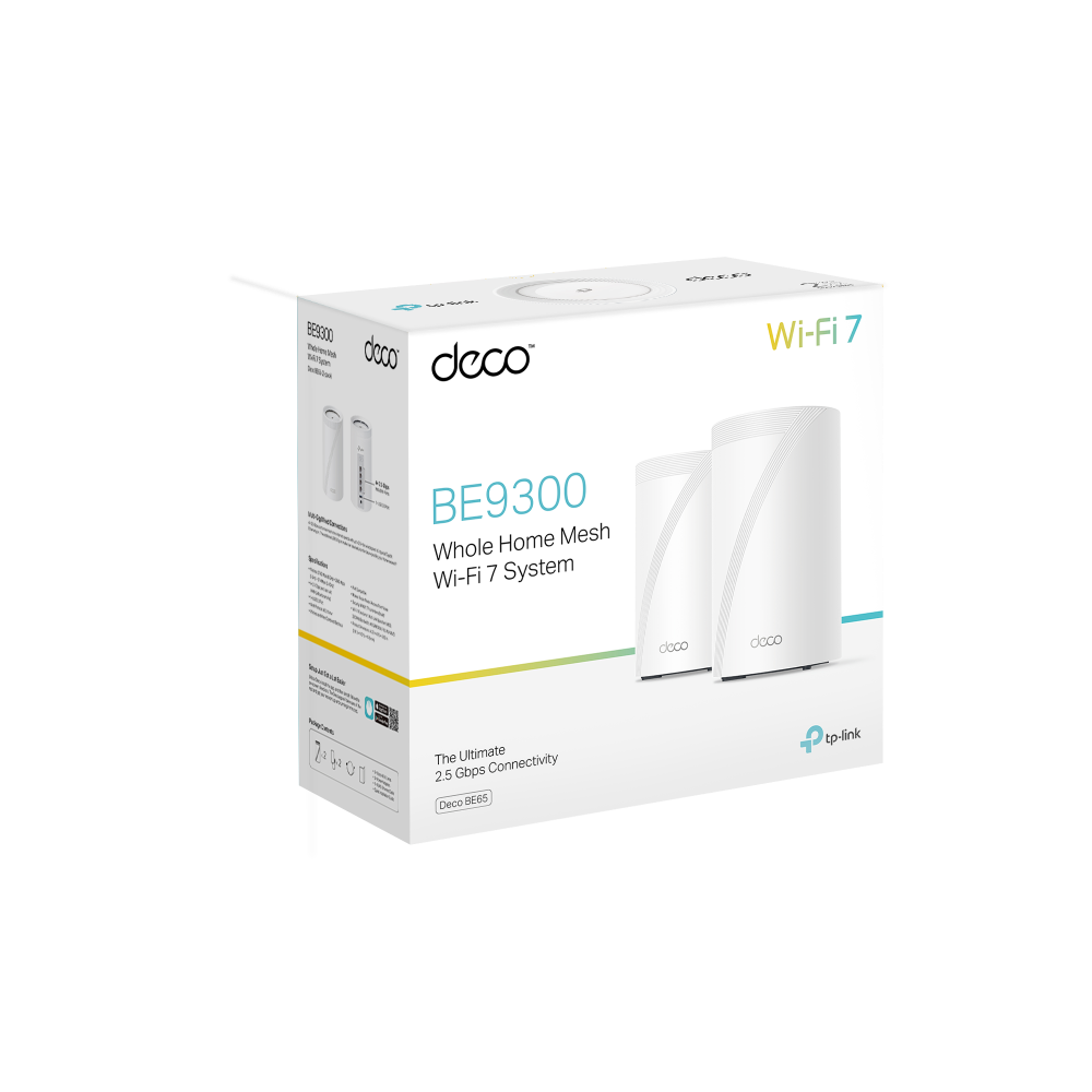 TP-Link Deco BE65 เราเตอร์ WiFi 7 BE11000 ระบบตาข่ายไวไฟ 7 ทั่วทั้งบ้าน รองรับการใช้งานแบบ MLO ที่เพิ่มขึ้น