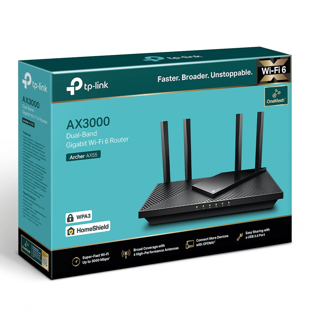 TP-Link Archer AX55 Pro Multi-Gigabit / AX55 Dual Band Gigabit เราเตอร์ WiFi 6 OFDMA เพลิดเพลินกับการเล่นเกมและการรับชมสตรีมมิ่งได้อย่างราบรื่น