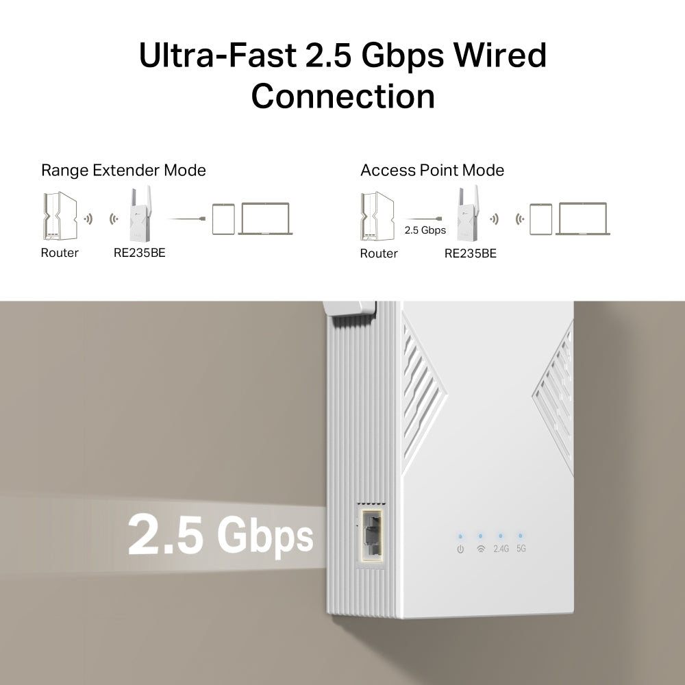 TP-Link RE235BE┃ตัวขยายสัญญาณไวไฟ 7┃ BE3600 Dual-Band Wi-Fi 7 Range Extender ┃WiFi Repeater┃