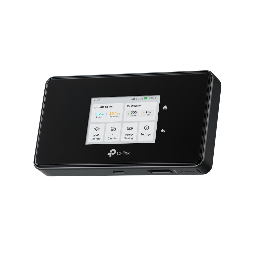 TP-Link M8550 พ็อกเก็ตไวไฟ 5G Mobile Wi-Fi เชื่อมต่อพร้อมกันได้สูงสุด 32 อุปกรณ์ รับประกัน 1 ปี (รองรับการใส่ซิมการ์ด 1 ซิม)