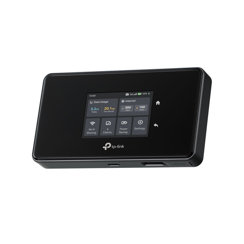 TP-Link M8550 พ็อกเก็ตไวไฟ 5G Mobile Wi-Fi เชื่อมต่อพร้อมกันได้สูงสุด 32 อุปกรณ์ รับประกัน 1 ปี (รองรับการใส่ซิมการ์ด 1 ซิม)