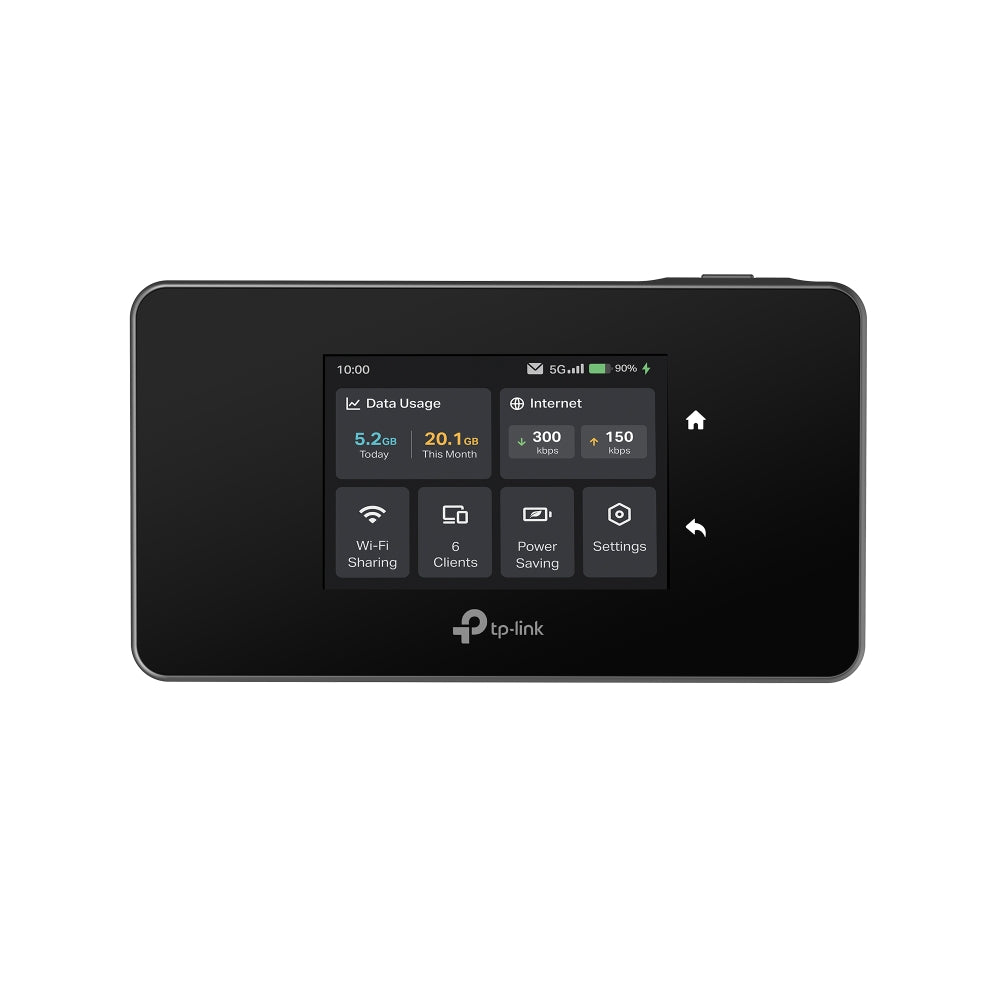 TP-Link M8550 พ็อกเก็ตไวไฟ 5G Mobile Wi-Fi เชื่อมต่อพร้อมกันได้สูงสุด 32 อุปกรณ์ รับประกัน 1 ปี (รองรับการใส่ซิมการ์ด 1 ซิม)
