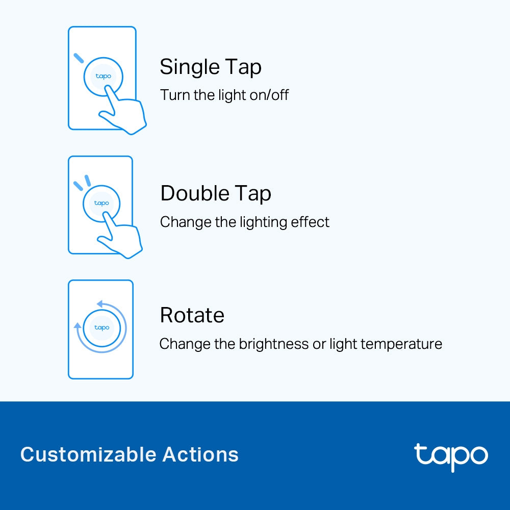 TP-Link Tapo S200B สมาร์ทปุ่มกด / Tapo S200D สวิตช์หรี่ไฟอัจฉริยะแบบพกพา ควบคุมหลอดไฟ/อุปกรณ์อิเล็กทรอนิกส์ของ Tapo เพียงปลายนิ้ว