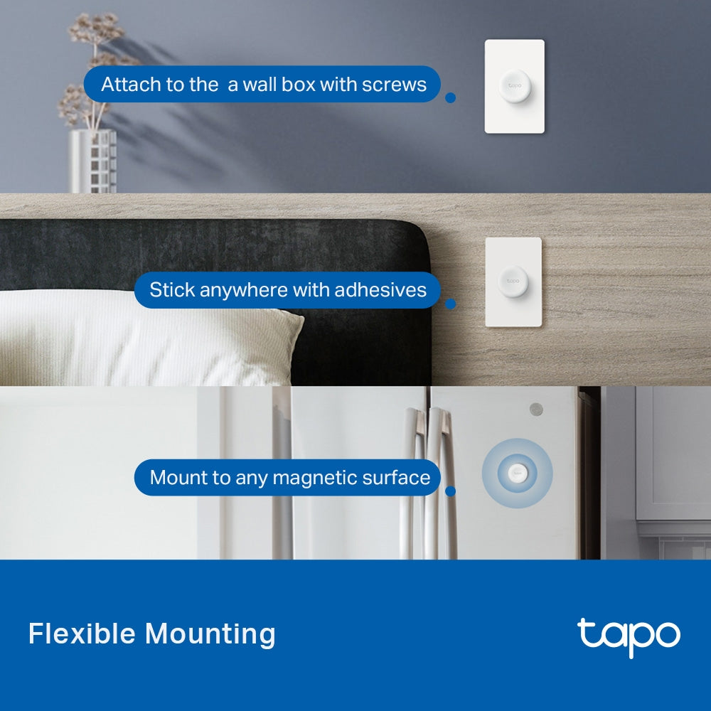 TP-Link Tapo S200B สมาร์ทปุ่มกด / Tapo S200D สวิตช์หรี่ไฟอัจฉริยะแบบพกพา ควบคุมหลอดไฟ/อุปกรณ์อิเล็กทรอนิกส์ของ Tapo เพียงปลายนิ้ว