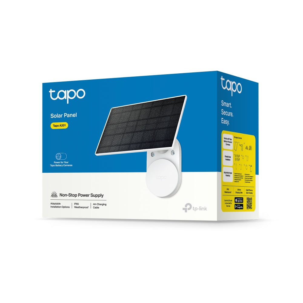 TP-Link Tapo A201 Solar Panel แผงโซลาร์เซลล์ (ไม่รวมกล้อง) IP65 กันน้ำกันฝุ่น ปรับแต่งองศาให้เข้ากับทิศทางของแดดได้