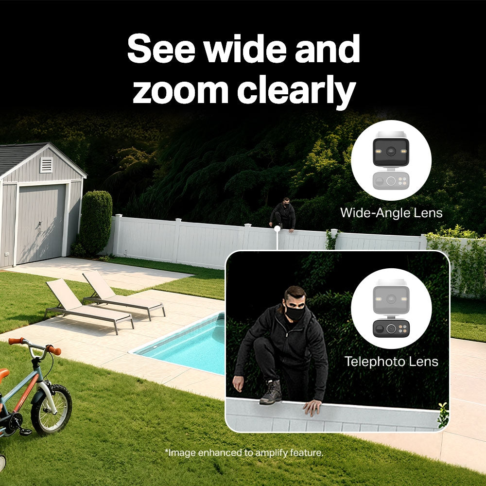TP-Link Tapo C645D KIT ชุดกล้องวงจรปิด 2K 3MP พร้อมแผงโซลาร์ Solar-Powered Dual-Lens Pan/Tilt Security Camera Kit
