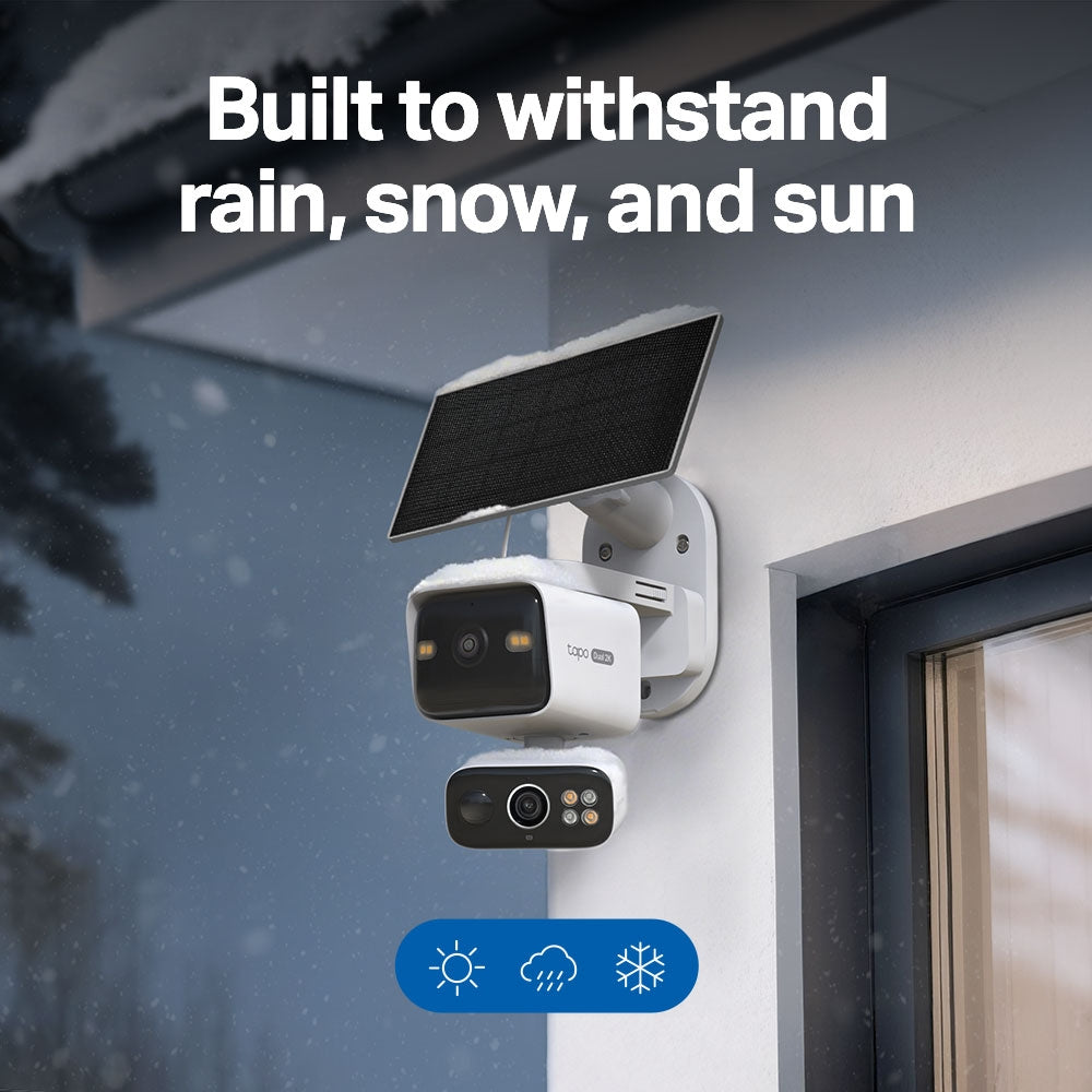 TP-Link Tapo C645D KIT ชุดกล้องวงจรปิด 2K 3MP พร้อมแผงโซลาร์ Solar-Powered Dual-Lens Pan/Tilt Security Camera Kit