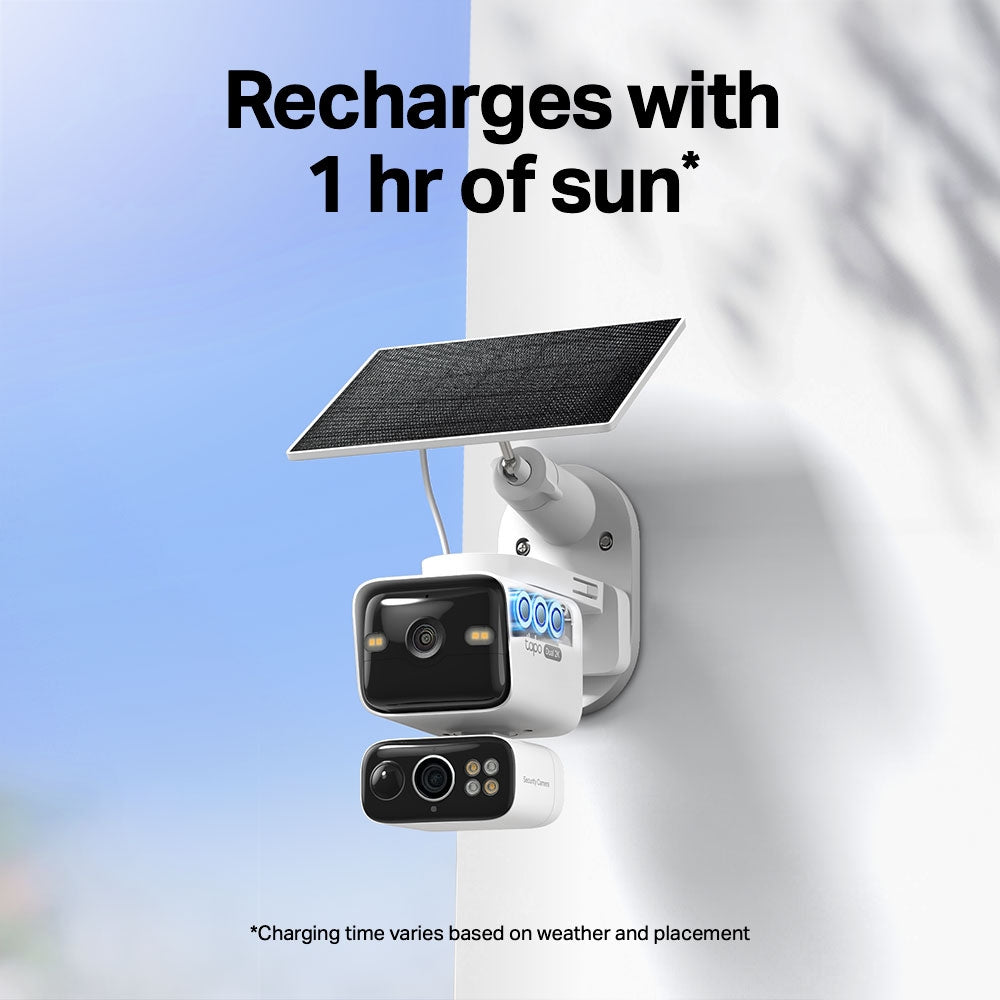 TP-Link Tapo C645D KIT ชุดกล้องวงจรปิด 2K 3MP พร้อมแผงโซลาร์ Solar-Powered Dual-Lens Pan/Tilt Security Camera Kit
