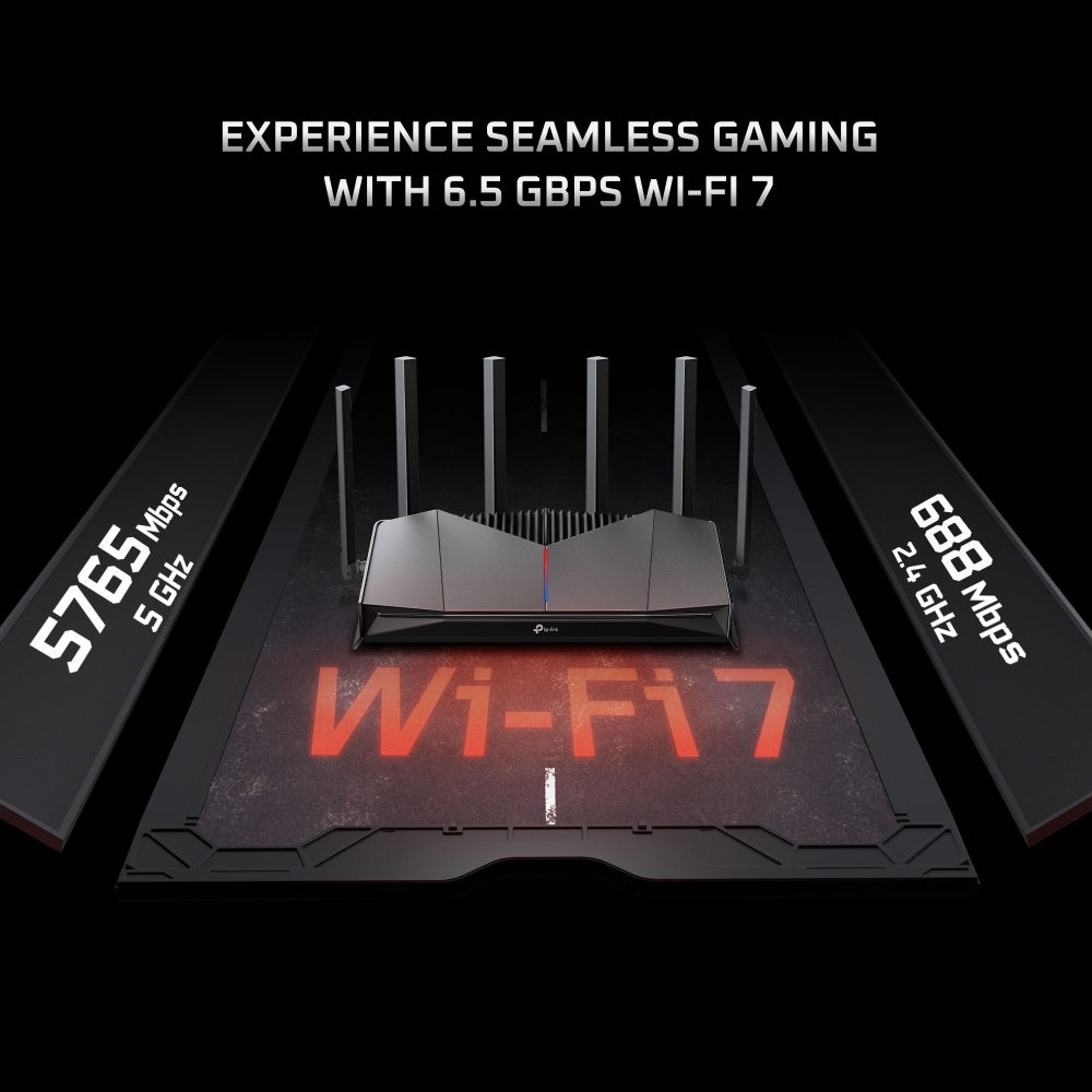TP-Link Archer GE400 ┃WiFi 7 Gaming Router┃เราเตอร์ไวไฟ7 ┃เราเตอร์สำหรับเล่นเกม┃BE6500 Dual-Band Wi-Fi 7 Gaming Router